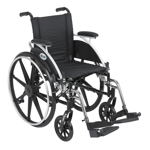 Drive Medical L412DDA-SF Viper Wheelchair with Flip Back Removable Arms, Desk Arms, Swing away Footrests, 12" Seat